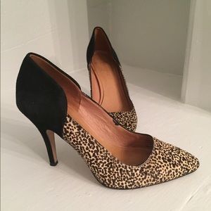Madewell dotted calf hair heels size 6